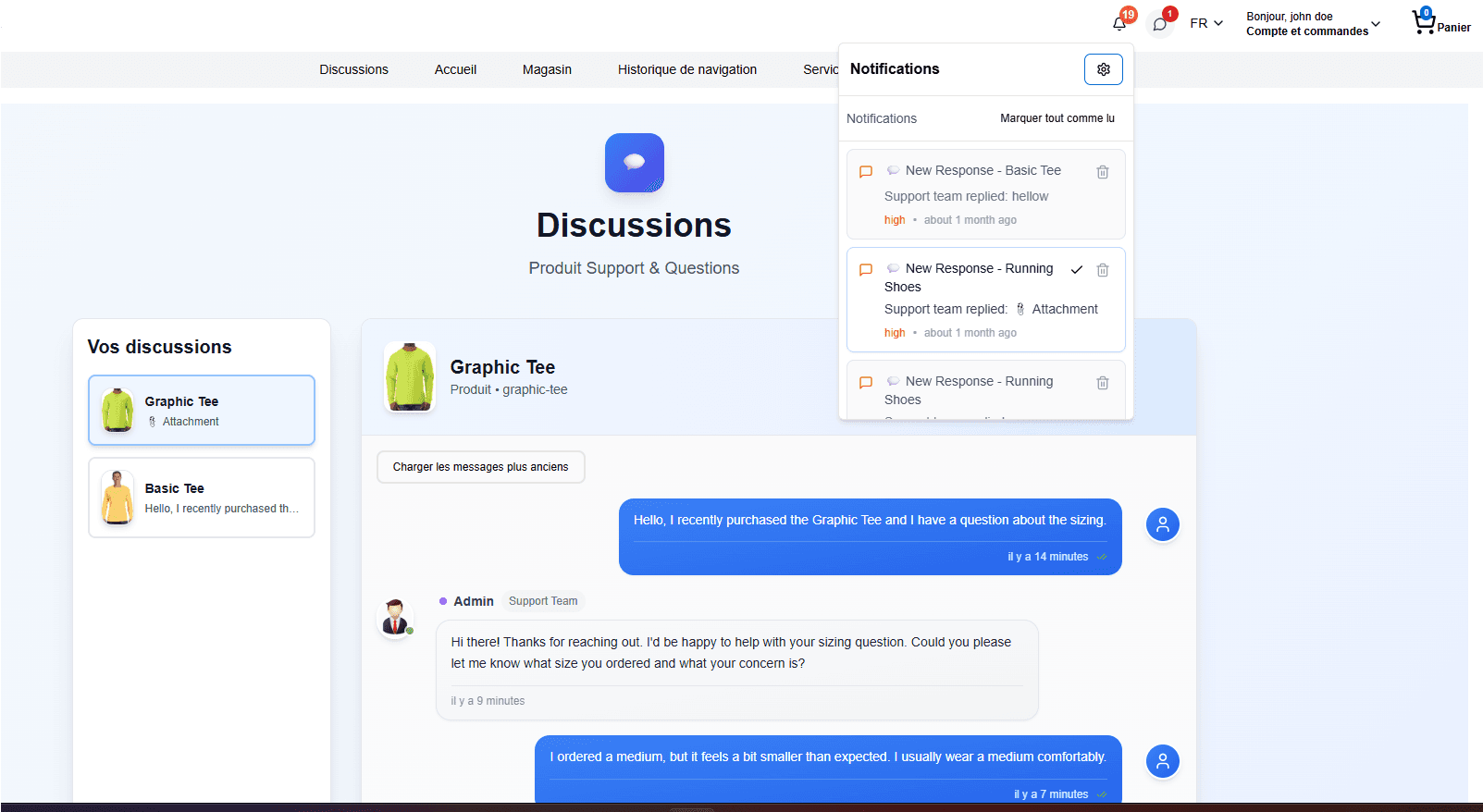 Full-Stack E-commerce Platform with Real-time Support System